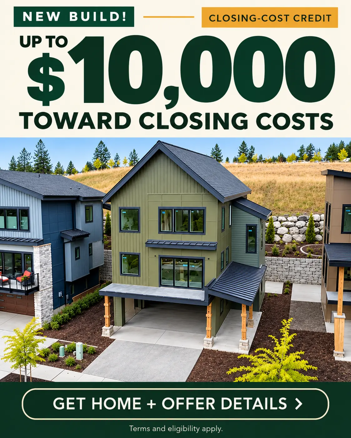 New build closing-cost credit offer creative