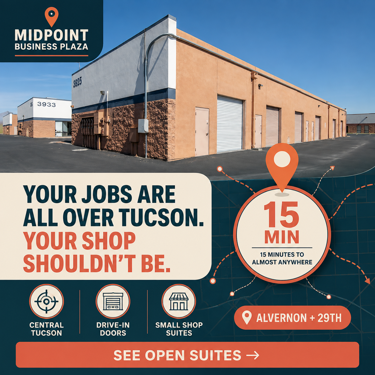 Midpoint Business Plaza Tucson campaign creative